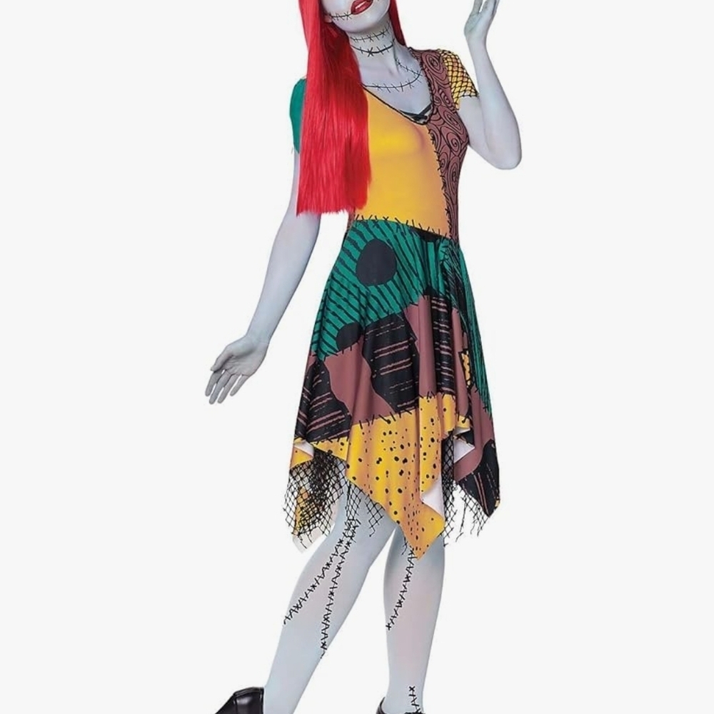 Spirit Halloween The Nightmare Before Christmas Dress + Leggings + Wig